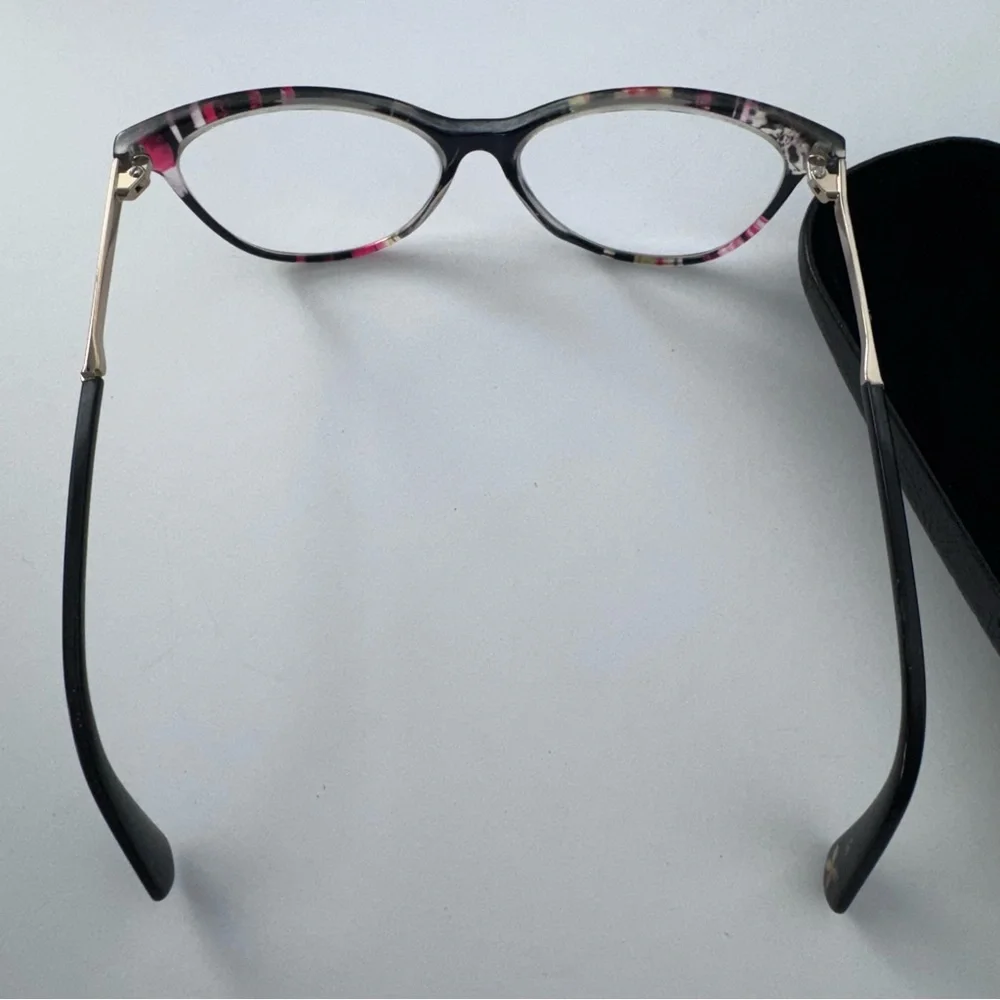 Christian Lacroix Tortoise Eyeglass Frames Prescription Faux Leather Hard Case